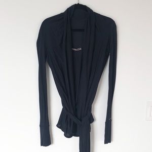 Rhus Ovata Navy Blue Cardigan Wrap Top